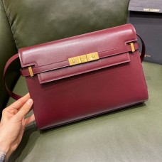 WINE RED MANHATTAN SHOULDER BAG IN BOX SAINT LEATHER