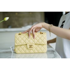 Top Quality Chanle Classic Flap Handbag in Light Yellow (23cm)