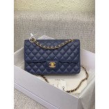 Chanle Classic Flap Caviarleather (Navy,Golden, 25cm)