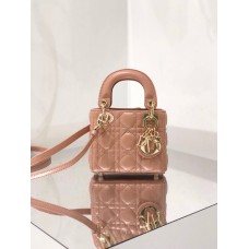 Super Micro Lady Dion Bag (Rose Pink, 12cm)