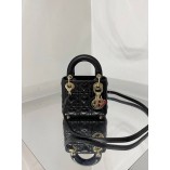 Super Micro Lady Dion AMOUR Bag (Black, 12cm)