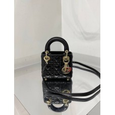 Super Micro Lady Dion AMOUR Bag (Black, 12cm)