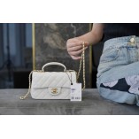 [TOP QUALITY] 2021 NEW SS CF GOLD-BALL WHITE HANDBAG (20cm)