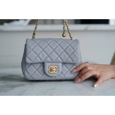 [TOP QUALITY] 2021 NEW SS CF GOLD-BALL LIGHT GREY HANDBAG (18cm)