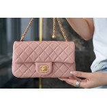 [TOP QUALITY] 2021 NEW SS CF GOLD-BALL LIGHT PINK HANDBAG (20cm)