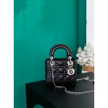 MINI CANNAGE LAMBSKIN LADY DION BAG(SLIVER HARDWARE)(17CM)