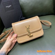 YSI SOLFERINO SMALL SATCHEL IN BOX SAINT LAURENT LEATHER(19CM)