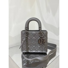 Lady Dion My ABCDion Bag with Lambskin(Gray, 20CM)
