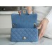 CHANLE MINI CLASSIC FLAP GOLD-TONE  (DENIM, 20CM)