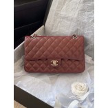 Chanle Classic Flap Lambskin (Wine Red, Golden, 3 Sizes)