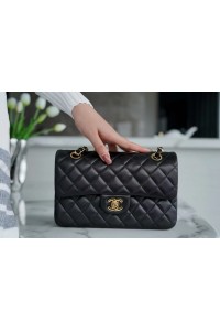 Chanle Classic Flap Lambskin (Black,Golden, 20cm/23cm)