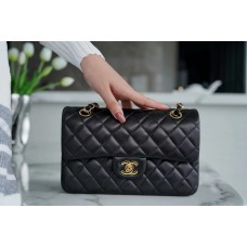 Chanle Classic Flap Lambskin (Black,Golden, 20cm/23cm)