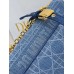 Dion Caro Handbag Small Size (Denim Blue, 20cm)