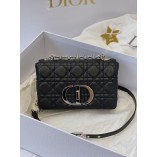 Dion Caro Handbag Small Size (Black with Silver Hardware, 20cm)