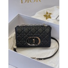 Dion Caro Handbag Small Size (Black with Silver Hardware, 20cm)