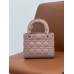 Mini Cannage Ultramatte Calfskin Lady Dion Rose Pink Bag(17CM)