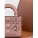 Mini Cannage Ultramatte Calfskin Lady Dion Rose Pink Bag(17CM)