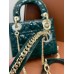 Mini Cannage Patent Calfskin Lady Dion Bag (Dark Green, 17CM)