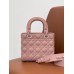 Lady Dion Medium Bag with Ultramatte Cannage Calfskin (Rose Pink, 20CM)
