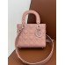 Lady Dion Medium Bag with Ultramatte Cannage Calfskin (Rose Pink, 20CM)