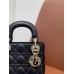 Mini Cannage Lambskin Lady Dion Bag (Black, 17CM)