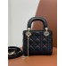 Mini Cannage Lambskin Lady Dion Bag (Black, 17CM)