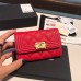 Chanle Classic Wallet in Red & Grained Calfskin