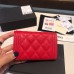 Chanle Classic Wallet in Red & Grained Calfskin