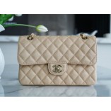 A TOP QUALITY CHANLE CLASSIC FLAP CAVIARLEATHER (GOLDEN, 25CM)