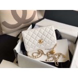 Lambskin WOC with little golden ball (White, Golden Hardware, 19cm)