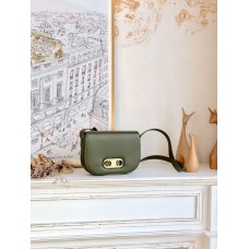 Maillon Triomphe Medium Bag in Calfskin Leather (Green 23cm)