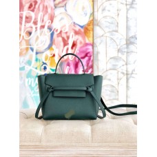 MICRO BELT BAG IN GRAINED CALFSKIN(New Dark Green 24CM)