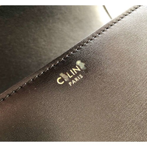 Triomphe Teen Bag in Calfskin Leather (Black 18.5cm)
