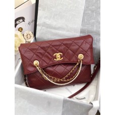 CHANLE PEARL CHAIN BAG (34CM)