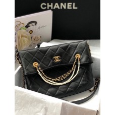 CHANLE PEARL CHAIN BAG (34CM)