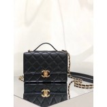 CHANLE MINI FLAP BOX BAG WITH GOLDEN MIRROR(17.5CM)