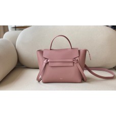 MICRO BELT BAG IN GRAINED CALFSKIN(Rose Pink 24CM)