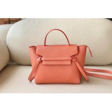 MICRO BELT BAG IN GRAINED CALFSKIN(Rose Orange 24CM)