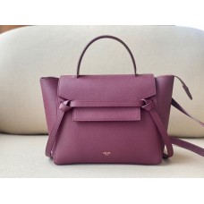 MICRO BELT BAG IN GRAINED CALFSKIN(Wine Red  24CM)