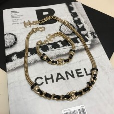 Chanle Logo Bracelet and Necklace Set