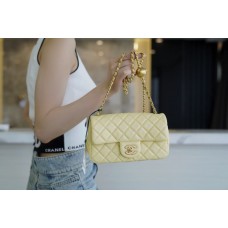 [TOP QUALITY] CF MINI GOLD-BALL LIGHT YELLOW HANDBAG (20cm) 