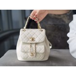 CH@NEL MINI BACKPACK DUMA BAG (WHITE,18CM)