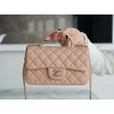 [TOP QUALITY] 2022 NEW SS CF ROSE PINK HANDBAG WITH HANDLE(20CM)