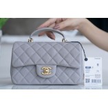 A TOP QUALITY 2022 NEW SS CF GRAY HANDBAG WITH HANDLE(20CM)