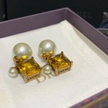 DION CD CRYSTAL AND PEARL EARRINGS