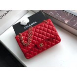 Chanle Classic Flap Lambskin (Red, Golden, 30cm)