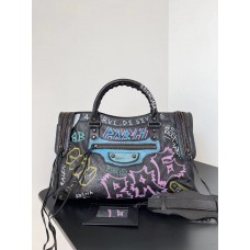 2023 B@lenciaga Graffiti Classic City Handbag (Large Size)