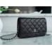 2022 New Chanle CF Lambskin WOC (Black,Sliver, 19cm)