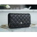 2022 New Chanle CF Lambskin WOC (Black,Gold, 19cm)