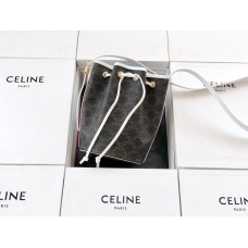 C*LIN* SMALL DRAWSTRING BAG IN TRIOMPHE CANVAS(14CM)